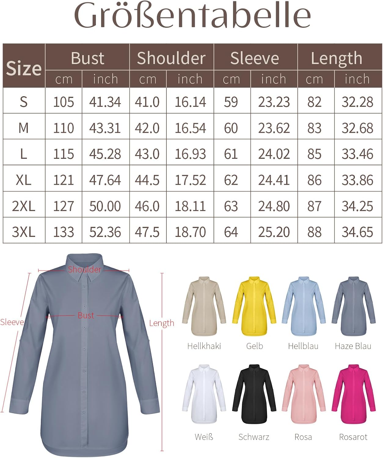 Blusa de algodón cuello V 3/4 Blusa de algodón cuello V 3/4